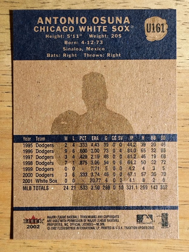 2002 Fleer Tradition Update #U161 Antonio Osuna