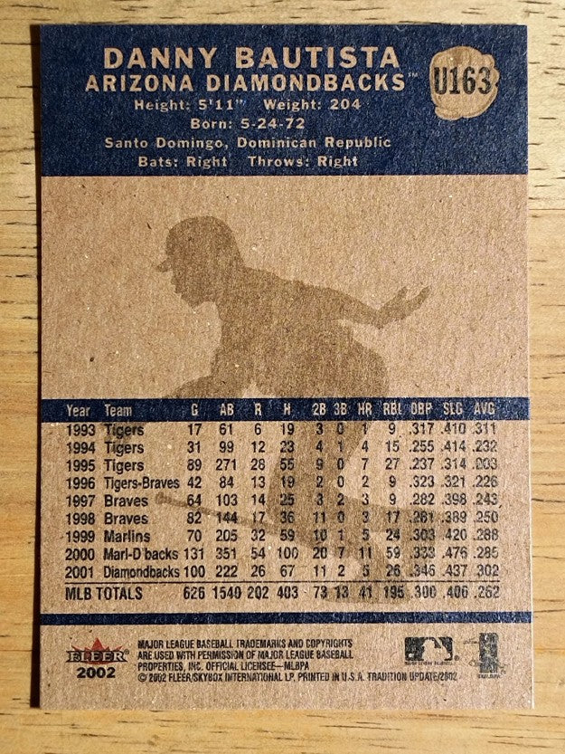 2002 Fleer Tradition Update #U163 Danny Bautista