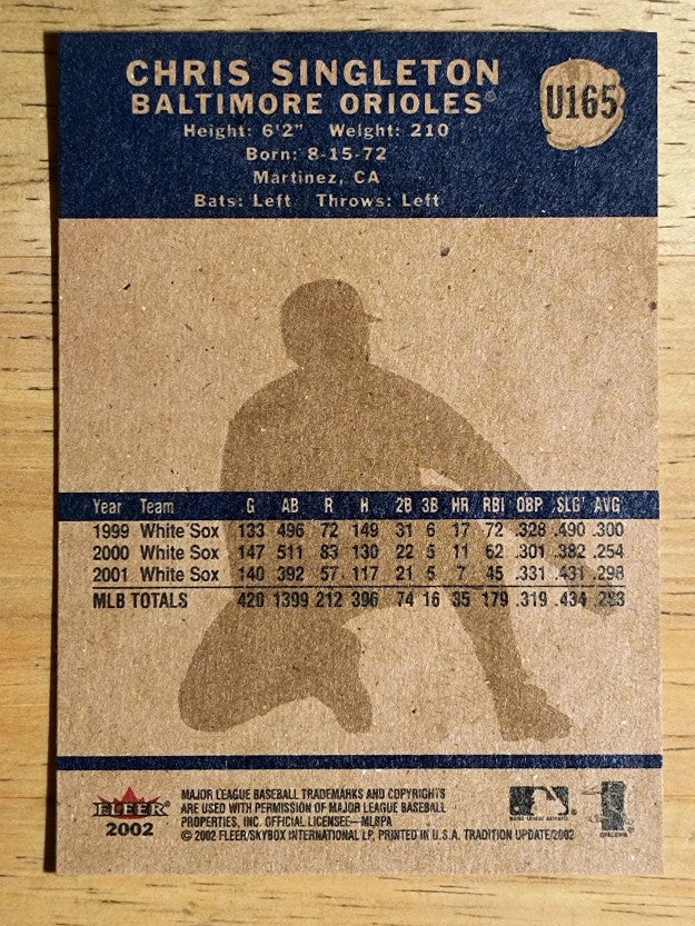 2002 Fleer Tradition Update #U165 Chris Singleton