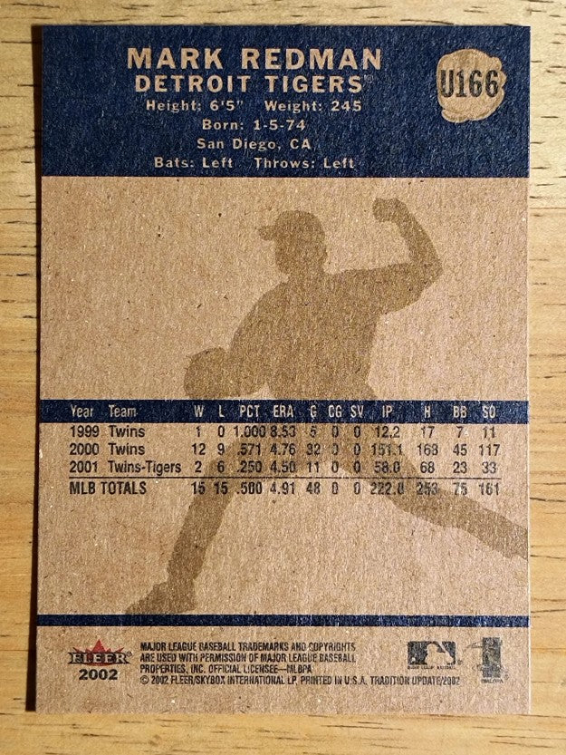 2002 Fleer Tradition Update #U166 Mark Redman