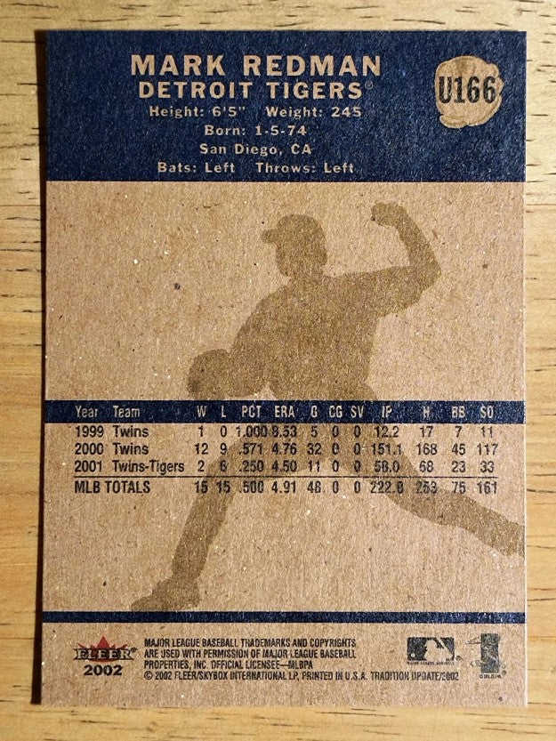 2002 Fleer Tradition Update #U166 Mark Redman