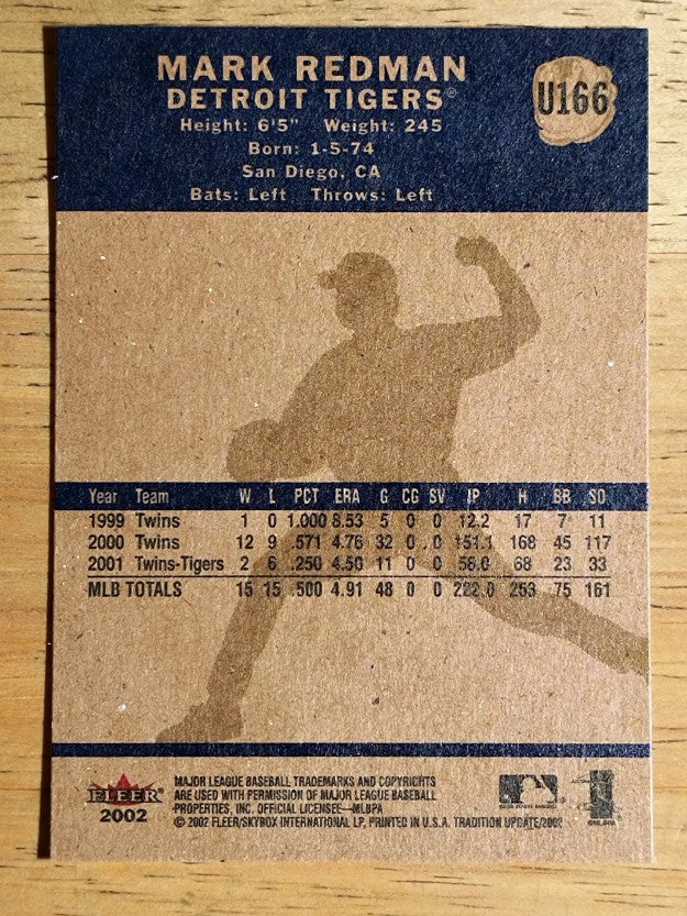 2002 Fleer Tradition Update #U166 Mark Redman
