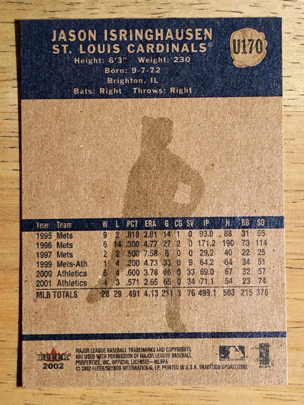 2002 Fleer Tradition Update #U170 Jason Isringhausen