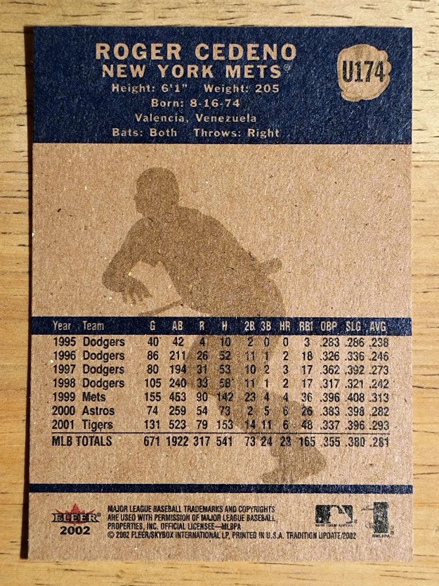 2002 Fleer Tradition Update #U174 Roger Cedeno