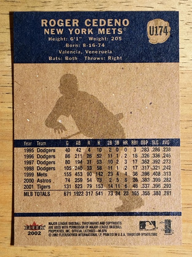 2002 Fleer Tradition Update #U174 Roger Cedeno