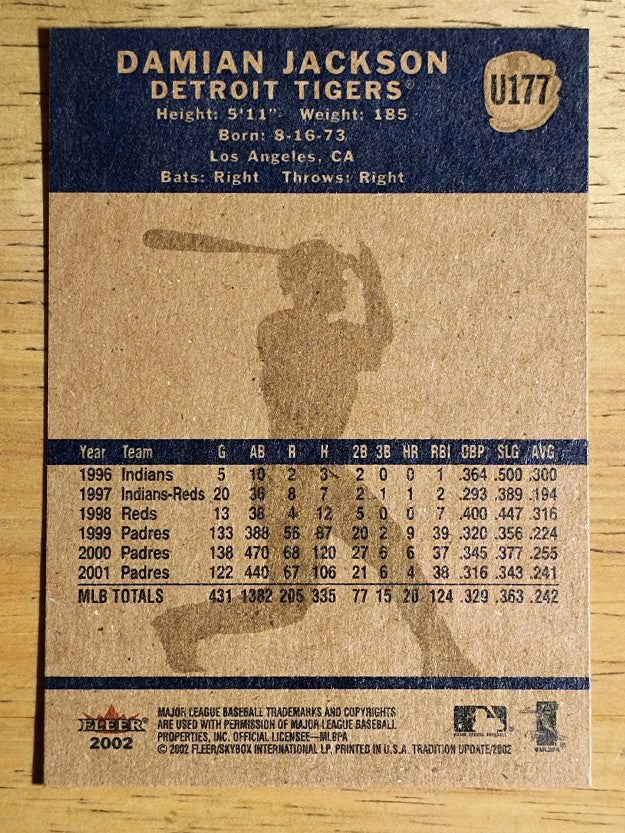 2002 Fleer Tradition Update #U177 Damian Jackson