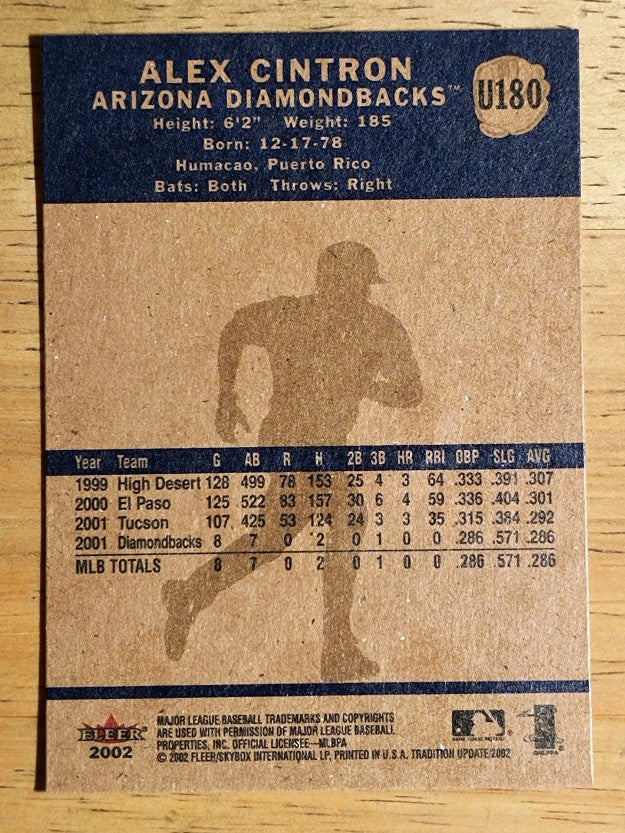 2002 Fleer Tradition Update #U180 Alex Cintron