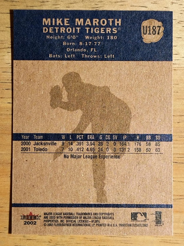 2002 Fleer Tradition Update #U187 Mike Maroth