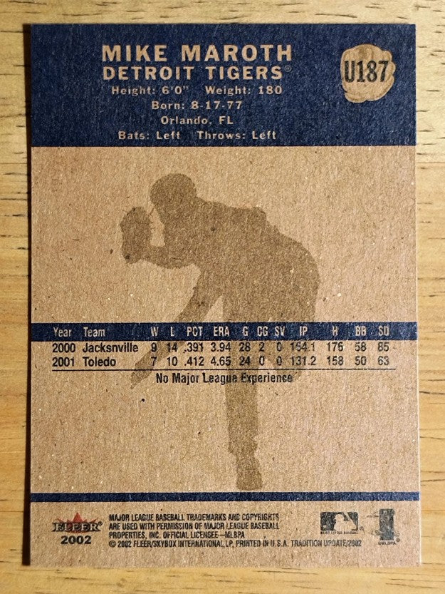 2002 Fleer Tradition Update #U187 Mike Maroth