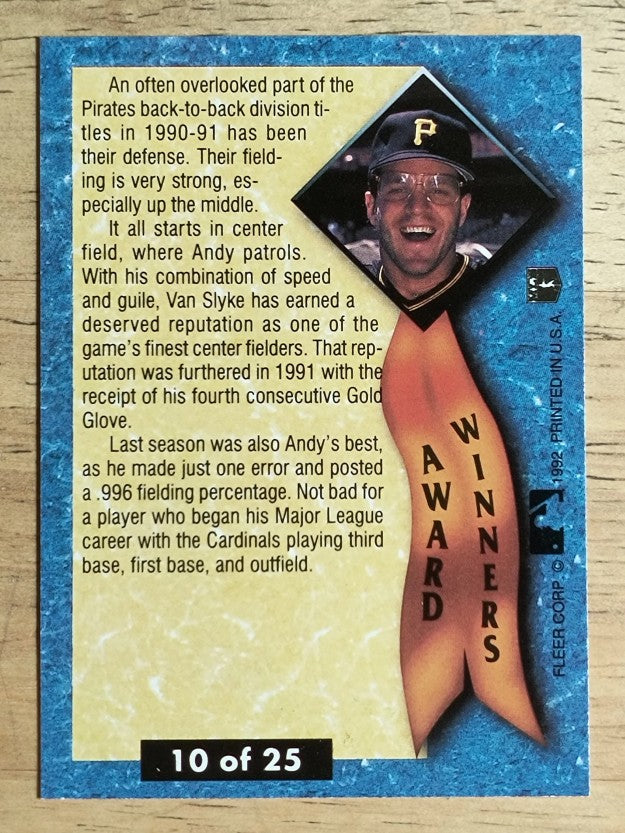 1992 Ultra Award Winners #10 Andy Van Slyke