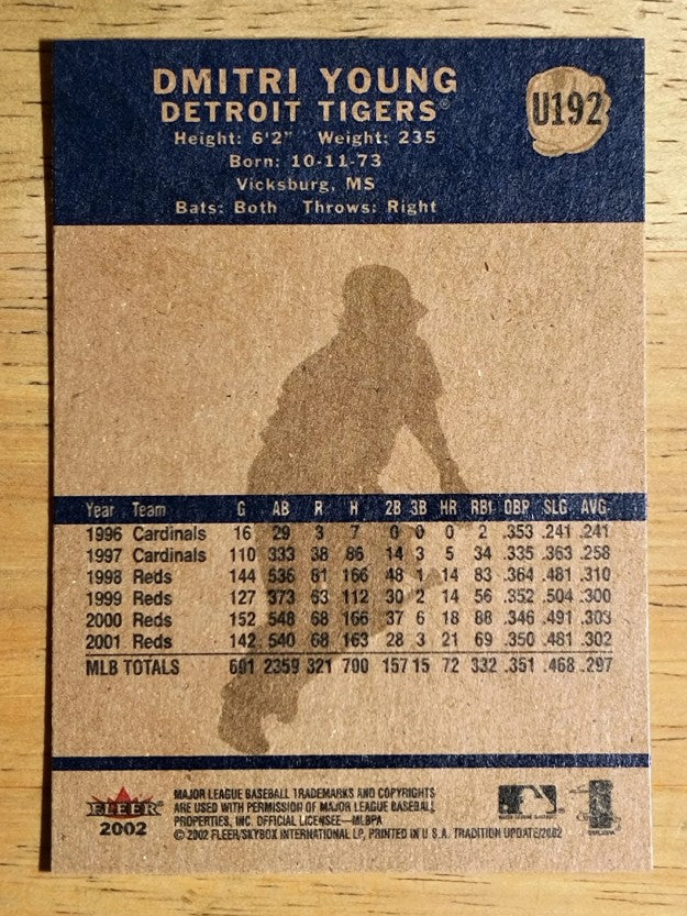 2002 Fleer Tradition Update #U192 Dmitri Young