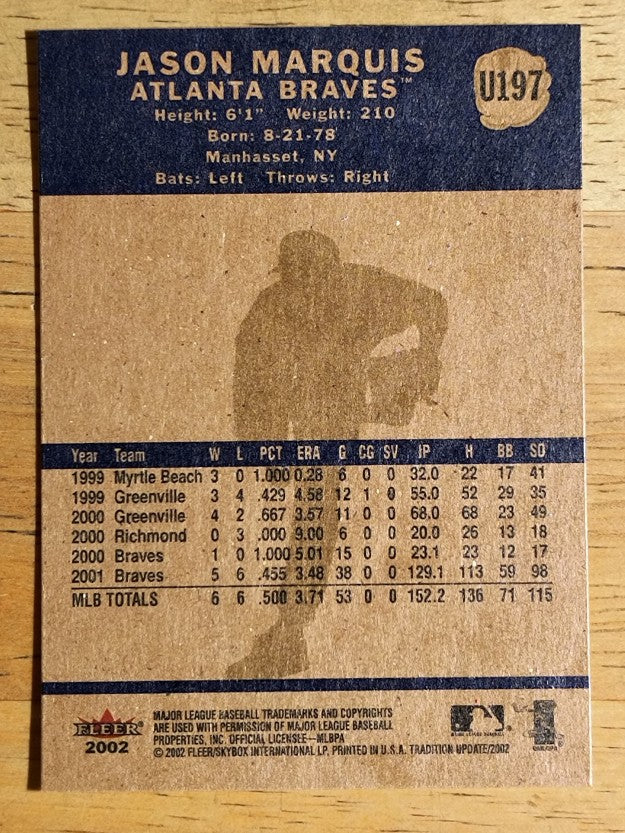 2002 Fleer Tradition Update #U197 Jason Marquis
