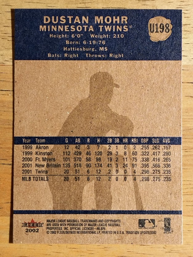 2002 Fleer Tradition Update #U198 Dustan Mohr