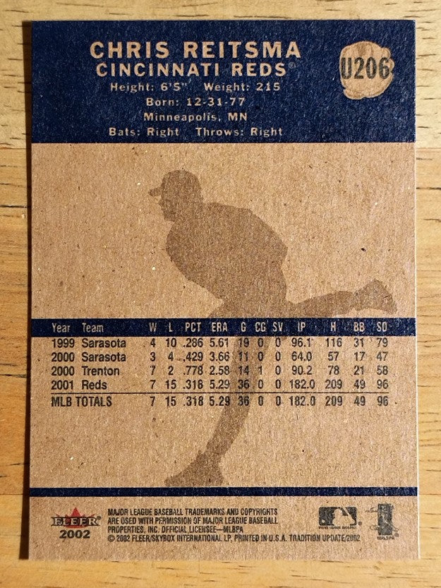 2002 Fleer Tradition Update #U206 Chris Reitsma
