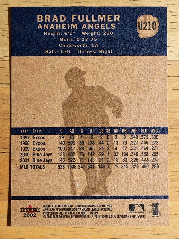 2002 Fleer Tradition Update #U210 Brad Fullmer