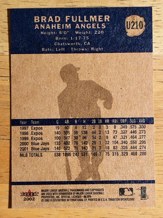 2002 Fleer Tradition Update #U210 Brad Fullmer