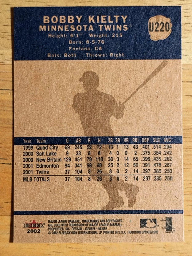 2002 Fleer Tradition Update #U220 Bobby Kielty
