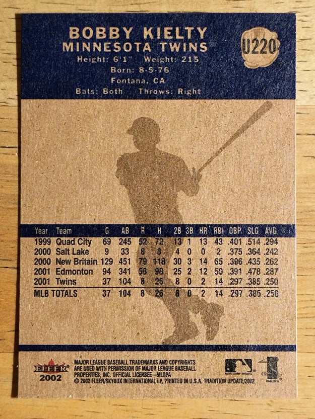 2002 Fleer Tradition Update #U220 Bobby Kielty