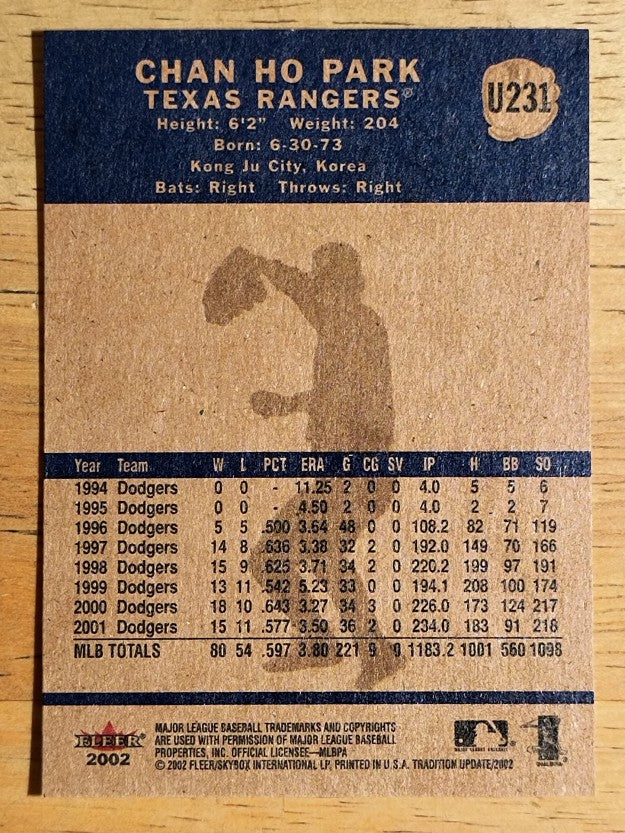2002 Fleer Tradition Update #U231 Chan Ho Park