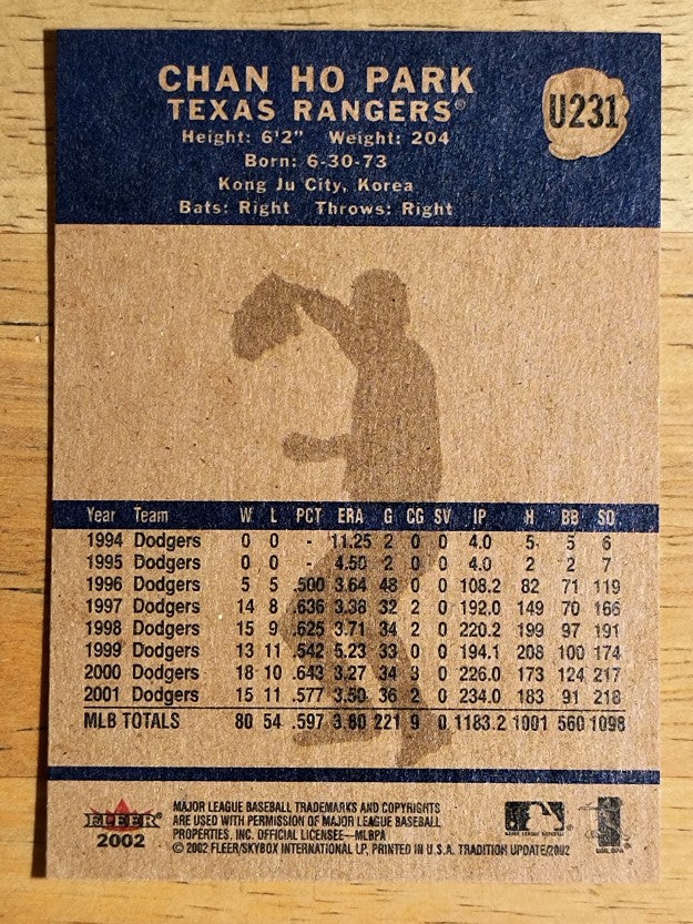 2002 Fleer Tradition Update #U231 Chan Ho Park