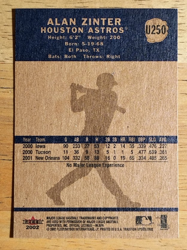 2002 Fleer Tradition Update #U250 Alan Zinter