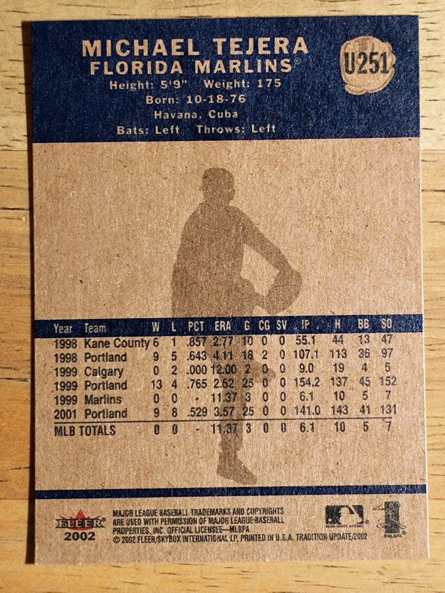 2002 Fleer Tradition Update #U251 Michael Tejera