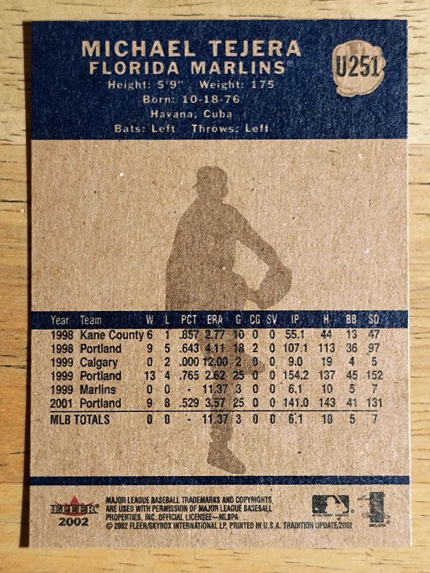 2002 Fleer Tradition Update #U251 Michael Tejera