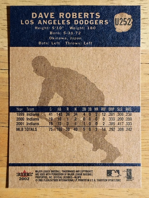 2002 Fleer Tradition Update #U252 Dave Roberts