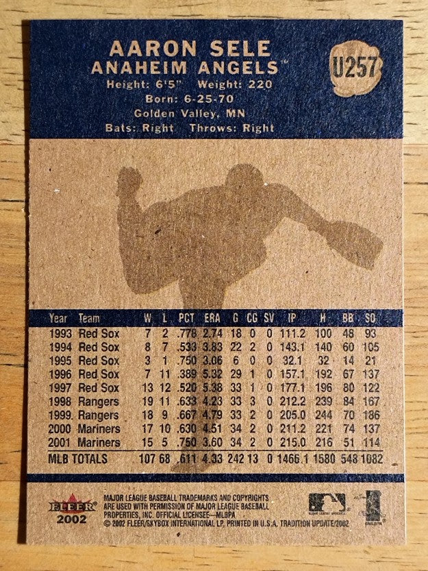2002 Fleer Tradition Update #U257 Aaron Sele