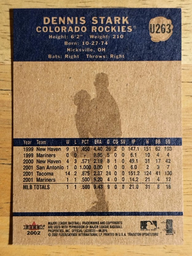 2002 Fleer Tradition Update #U263 Dennis Stark