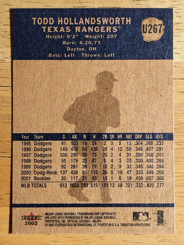 2002 Fleer Tradition Update #U267 Todd Hollandsworth