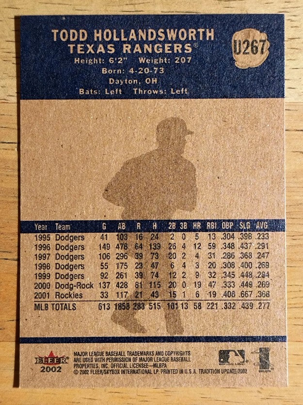 2002 Fleer Tradition Update #U267 Todd Hollandsworth