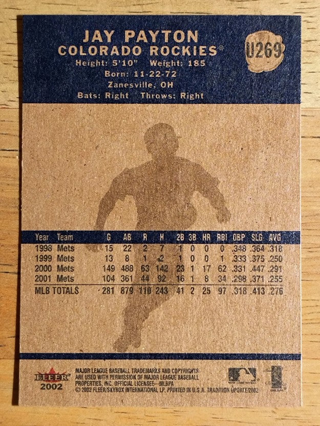 2002 Fleer Tradition Update #U269 Jay Payton