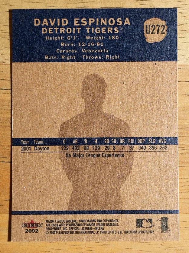 2002 Fleer Tradition Update #U272 David Espinosa