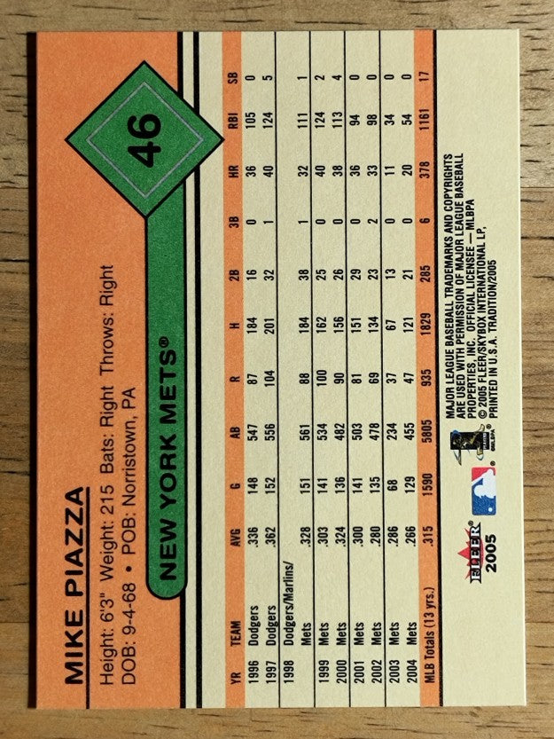 2005 Fleer Tradition #46 Mike Piazza