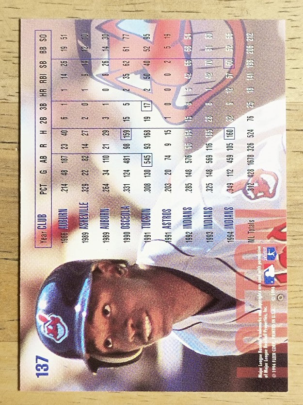 1995 Fleer #137 Kenny Lofton
