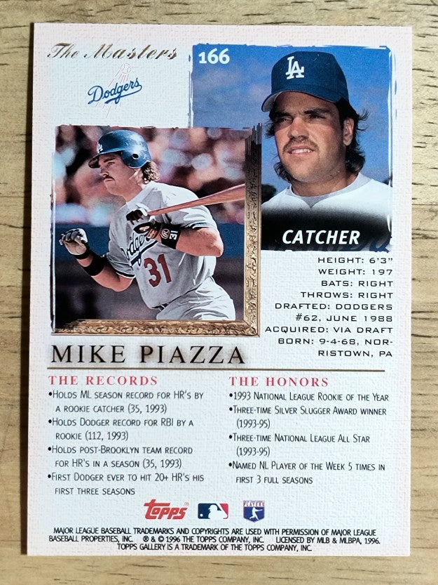 1996 Topps Gallery #166 Mike Piazza (NM)