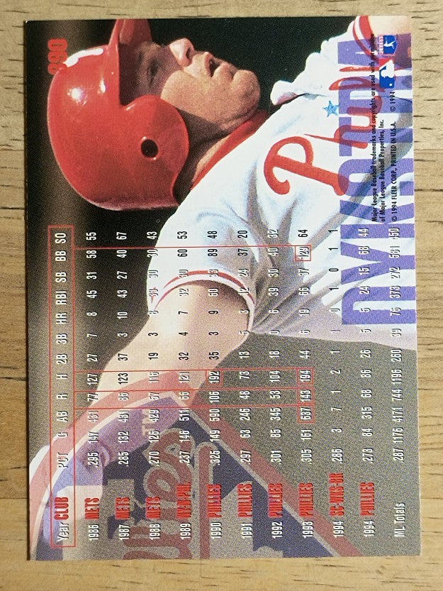 1995 Fleer #390 Lenny Dykstra