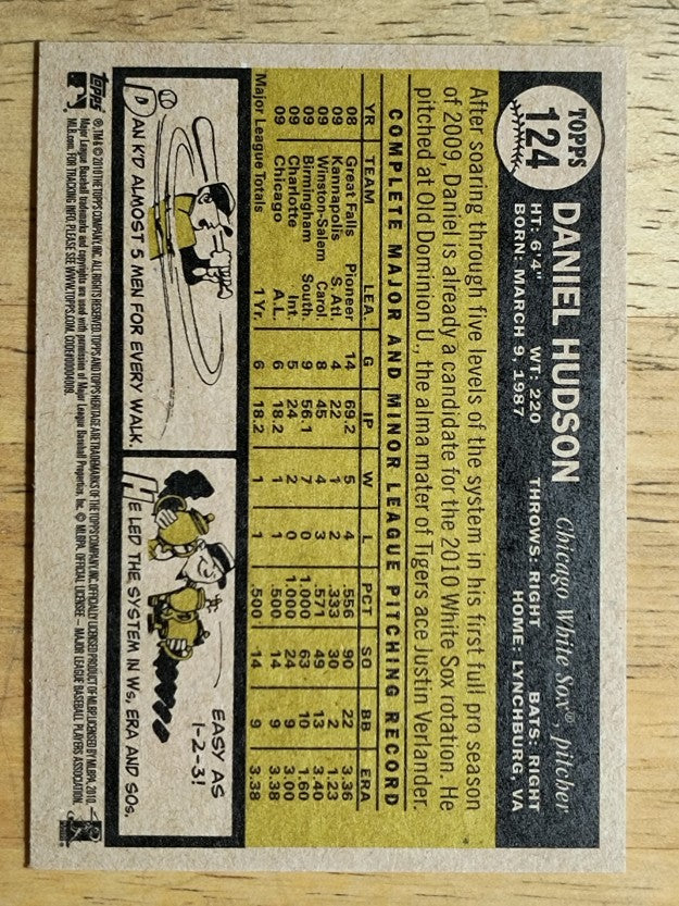 2010 Topps Heritage #124 Daniel Hudson RC