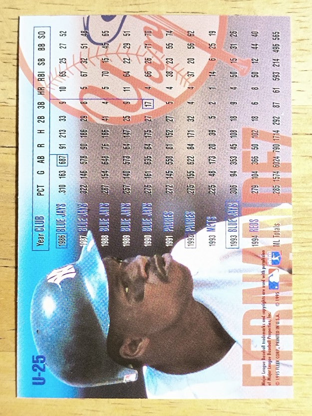 1995 Fleer Update #25 Tony Fernandez