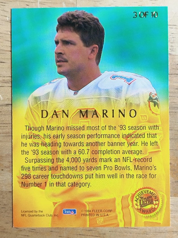 1994 Ultra Achievement Awards #3 Dan Marino