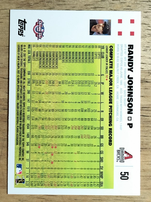 2007 Topps Opening Day #50 Randy Johnson