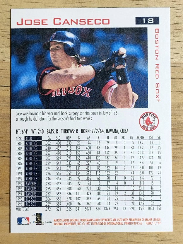 1997 Fleer #18 Jose Canseco