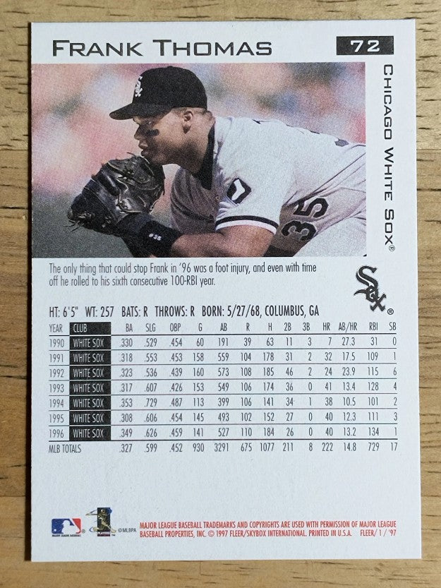 1997 Fleer #72 Frank Thomas