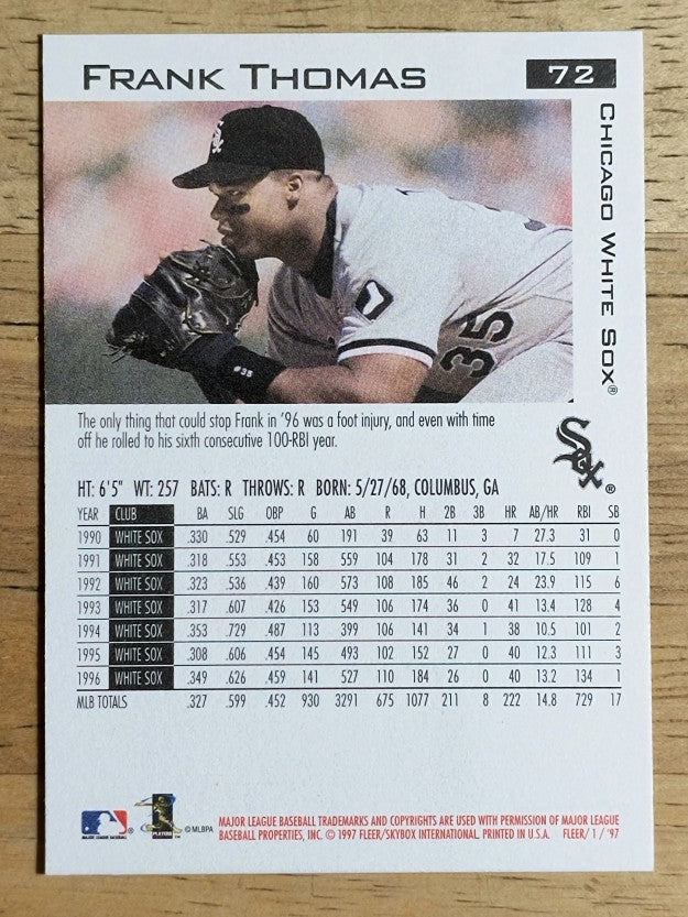 1997 Fleer #72 Frank Thomas