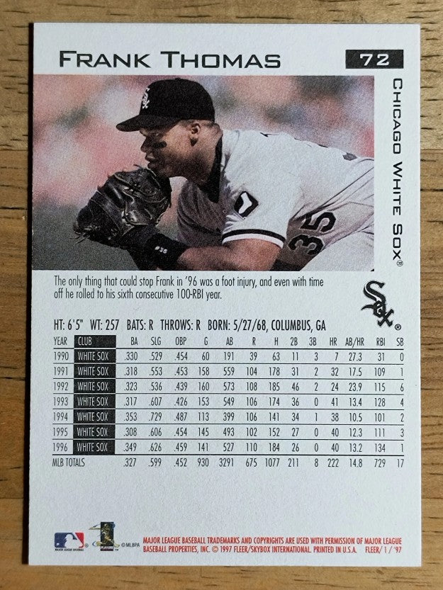 1997 Fleer #72 Frank Thomas