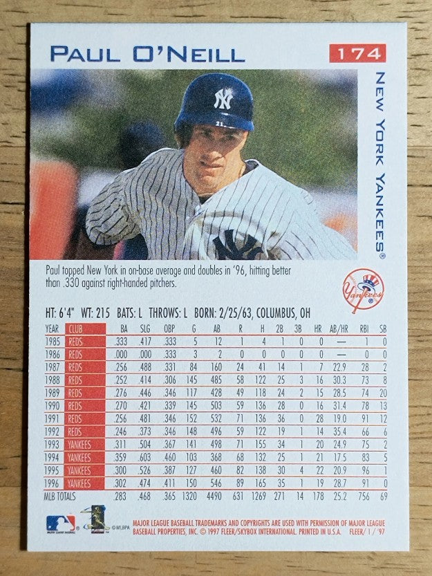 1997 Fleer #174 Paul O'Neill