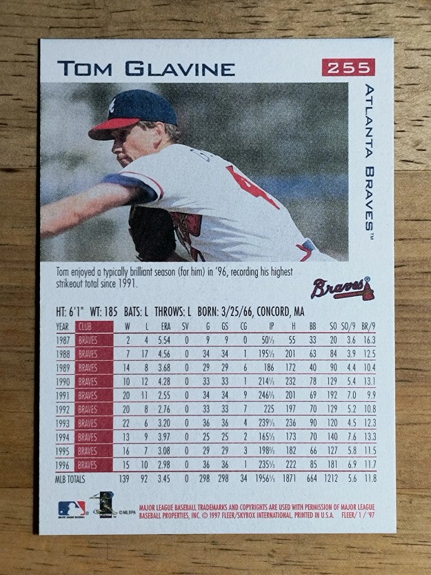 1997 Fleer #255 Tom Glavine