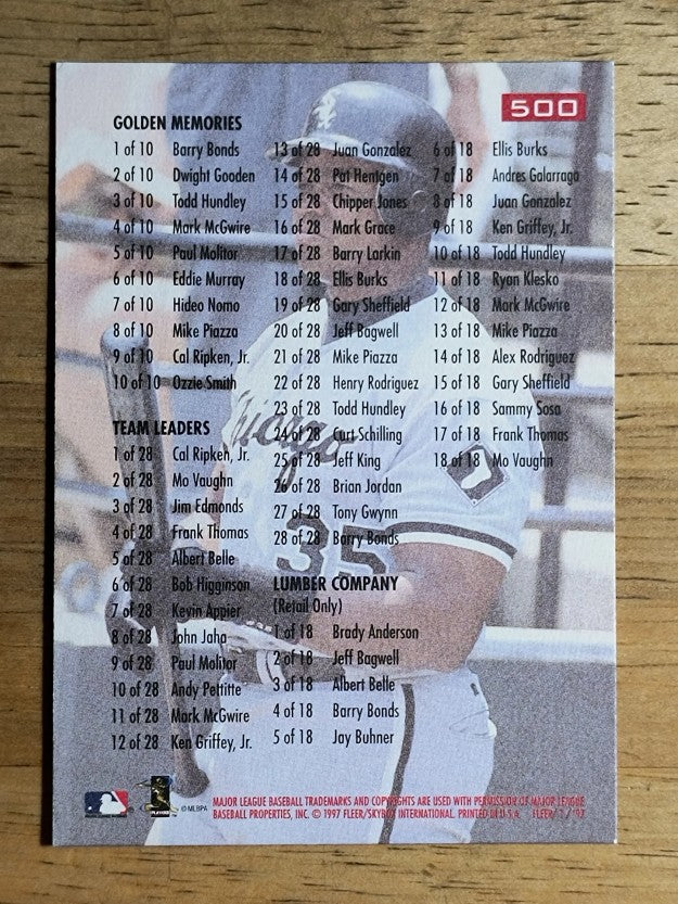 1997 Fleer #500 Frank Thomas CL