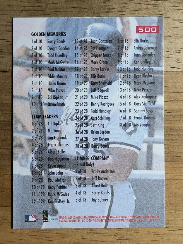 1997 Fleer #500 Frank Thomas CL